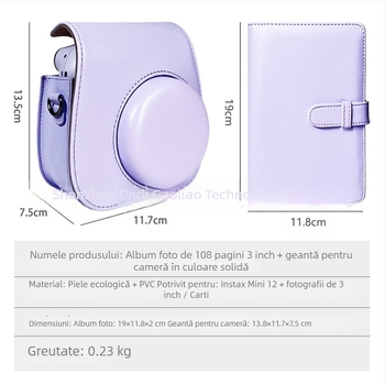 Set de accesorii Polaroid Mini 12/11 cu geantă pentru cameră, album foto de 108 pagini și accesorii pentru etichete și rame foto | Model mini12 | Lansare 2023 | Brand Neutral