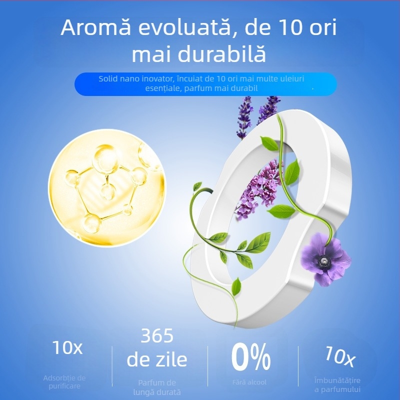 Suport de parfum pentru mașină cu alimentare solară, design rotativ cu floare de măr, pastă de parfum solidă