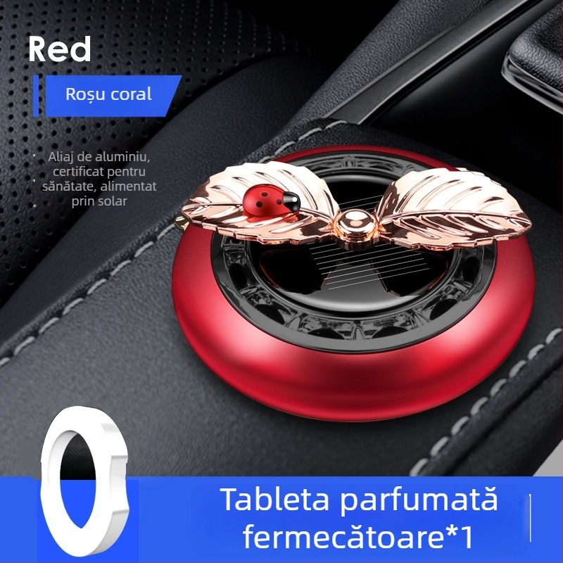 Suport de parfum pentru mașină cu alimentare solară, design rotativ cu floare de măr, pastă de parfum solidă
