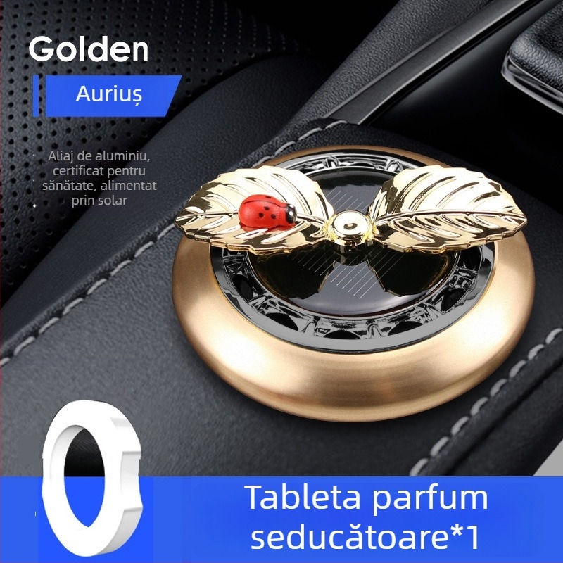 Suport de parfum pentru mașină cu alimentare solară, design rotativ cu floare de măr, pastă de parfum solidă