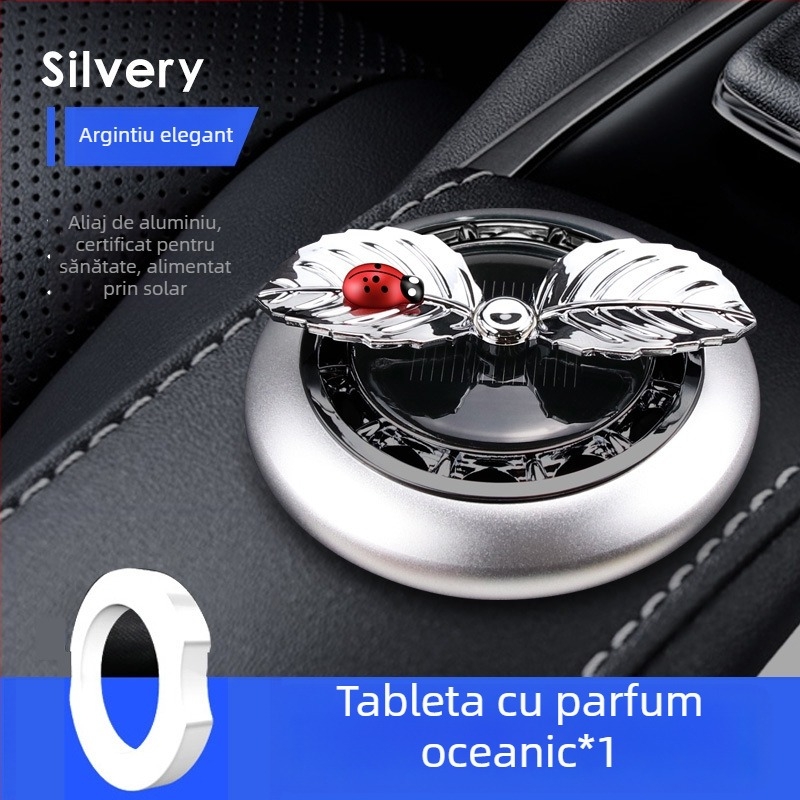Suport de parfum pentru mașină cu alimentare solară, design rotativ cu floare de măr, pastă de parfum solidă
