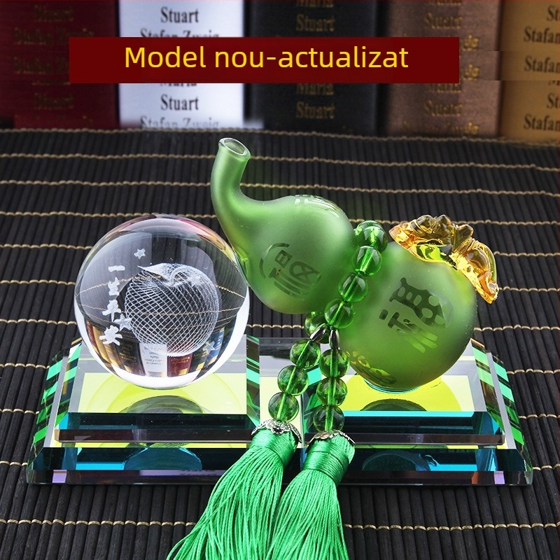 Ornament parfum auto – sferă de cristal din rășină și cristal, stil tradițional chinezesc, personalizabil, funcții: ornament auto, suport parfum, semn de parcare