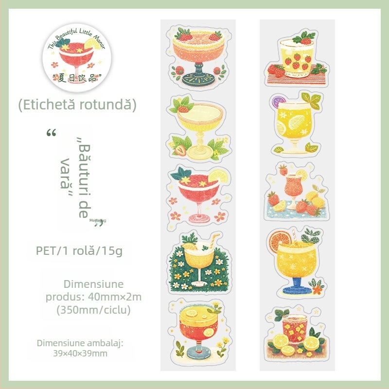 Bandă PET decupată pentru decorare — motiv cu fată cu aparat, colaj cu pisică la piscină, autocolante pentru planner (Brand: Good day; Stil: Simplitate modernă; Acord IP: Nu)