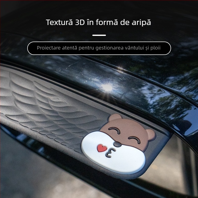 Protecție pentru oglinda retrovizoare a mașinii — PVC cauciuc moale; model Y-05 Rain Visor; procesare personalizabilă; stil cartoon
