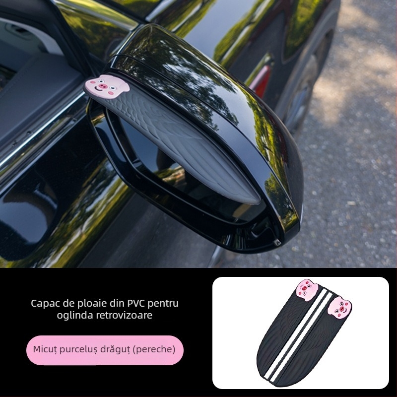 Protecție pentru oglinda retrovizoare a mașinii — PVC cauciuc moale; model Y-05 Rain Visor; procesare personalizabilă; stil cartoon