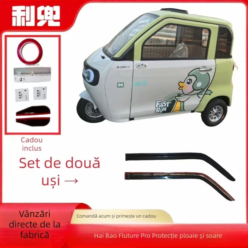 Visor impermeabil din cauciuc pentru vehicule electrice, montaj cu adeziv, pachet cu 2 bucăți, compatibil cu mai multe modele