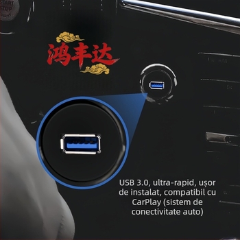 Cablu extindere USB auto, port unic, impermeabil, USB 3.0/2.0, m/f, lungime 0,3/1/2 m