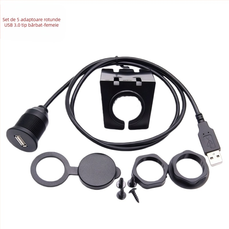 Cablu extindere USB auto, port unic, impermeabil, USB 3.0/2.0, m/f, lungime 0,3/1/2 m