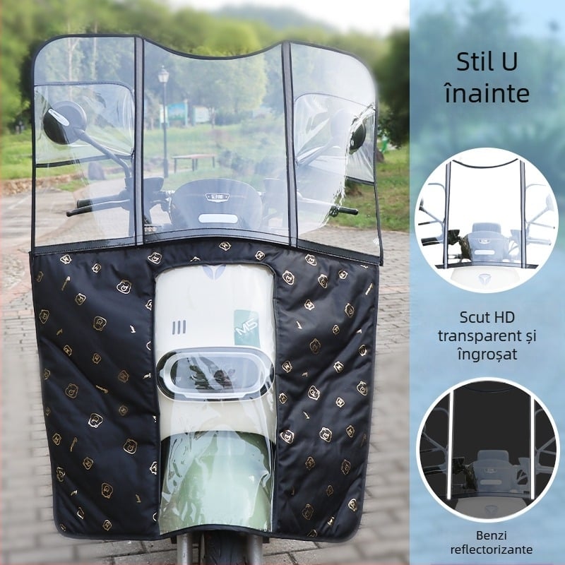 Parbriz pentru vehicule electrice – protecție împotriva ploii, îngroșat și consolidat, transparent de înaltă definiție