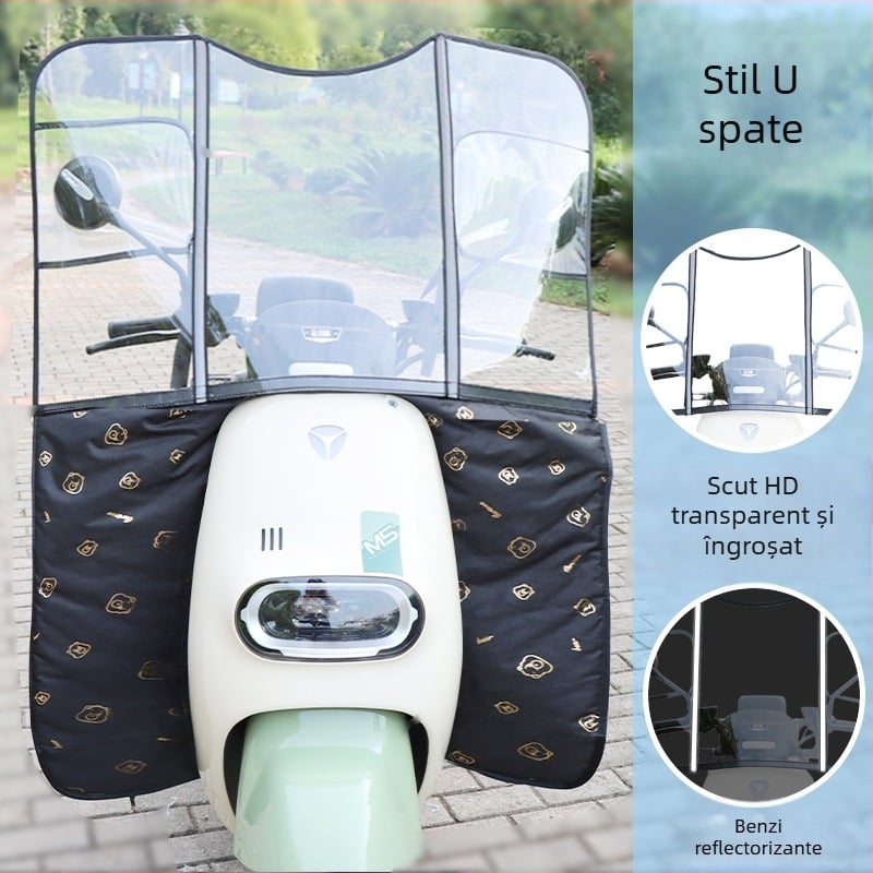 Parbriz pentru vehicule electrice – protecție împotriva ploii, îngroșat și consolidat, transparent de înaltă definiție