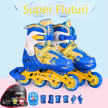 Role de patinaj cu roți PU, cu un singur rând, design desen animat, brand Super Wings
