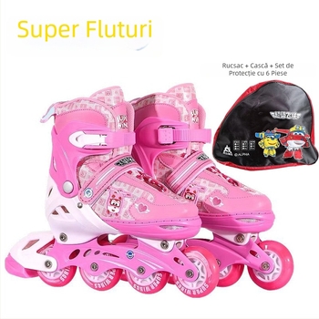Role de patinaj cu roți PU, cu un singur rând, design desen animat, brand Super Wings