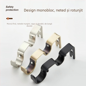 Suport pentru șină de perdea, cu brațe dublu curbate, din fier, stil modern minimalist, potrivit pentru toate tipurile de perdele