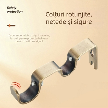 Suport pentru șină de perdea, cu brațe dublu curbate, din fier, stil modern minimalist, potrivit pentru toate tipurile de perdele
