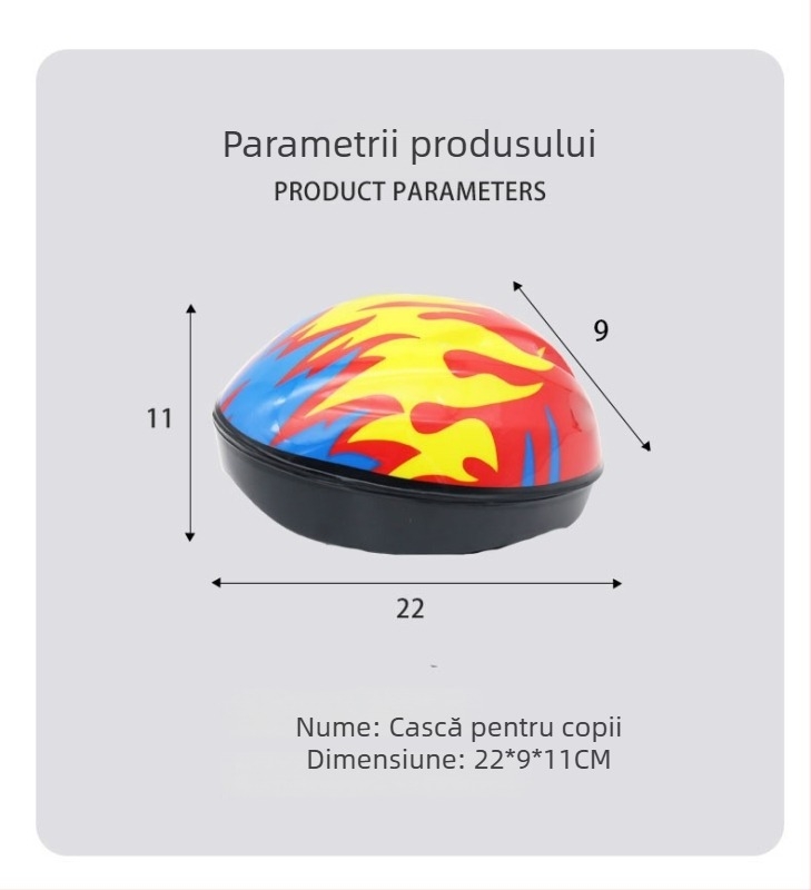 Cască pentru bicicletă pentru copii, model cu flăcări, spumă cu bule, unisex