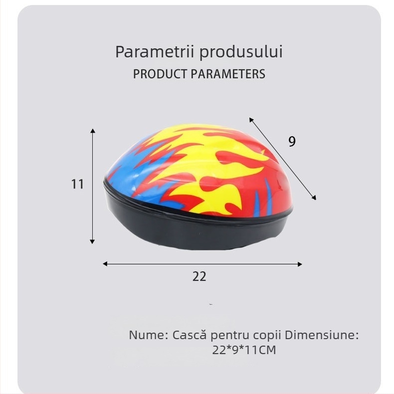 Cască pentru bicicletă pentru copii, model cu flăcări, spumă cu bule, unisex