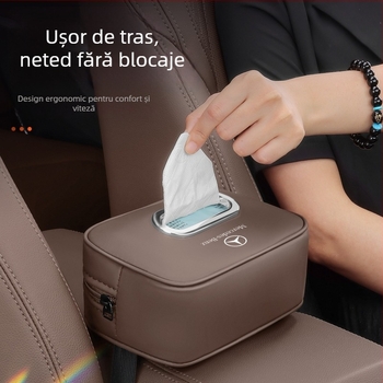 Cutie pentru șervețele Mercedes-Benz — accesorii interioare din piele pentru E-Class, E300A-Class, C-Class, GLC/GLB