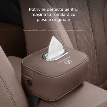 Cutie pentru șervețele Mercedes-Benz — accesorii interioare din piele pentru E-Class, E300A-Class, C-Class, GLC/GLB