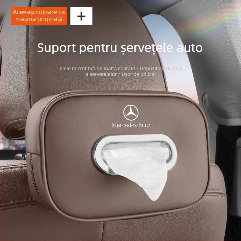 Cutie pentru șervețele Mercedes-Benz — accesorii interioare din piele pentru E-Class, E300A-Class, C-Class, GLC/GLB