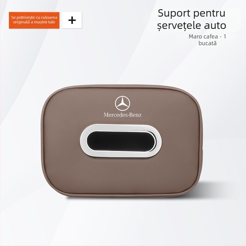 Cutie pentru șervețele Mercedes-Benz — accesorii interioare din piele pentru E-Class, E300A-Class, C-Class, GLC/GLB