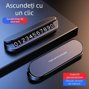 Placă de parcare temporară pentru mașină cu logo personalizat, plastic, model V4, imprimare logo disponibil, tip ascuns