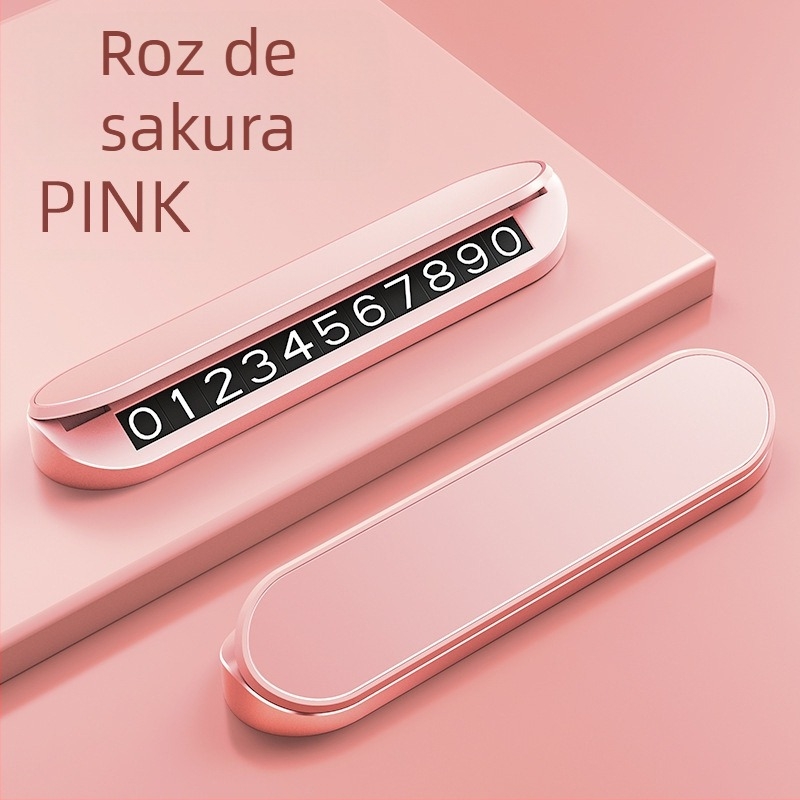 Placă de parcare temporară pentru mașină cu logo personalizat, plastic, model V4, imprimare logo disponibil, tip ascuns