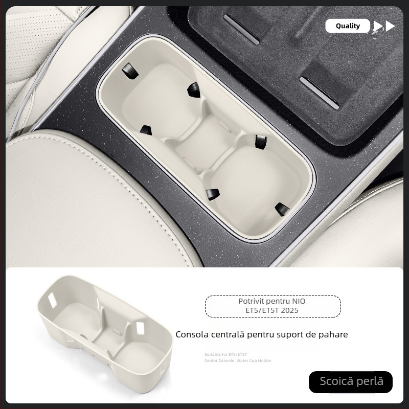 Covoraș silicon pentru suportul de pahare din consola centrală, compatibil cu 25 modele NIO ET5/ET5T – anti-derapant, accesorii interioare auto, greutate 150 g