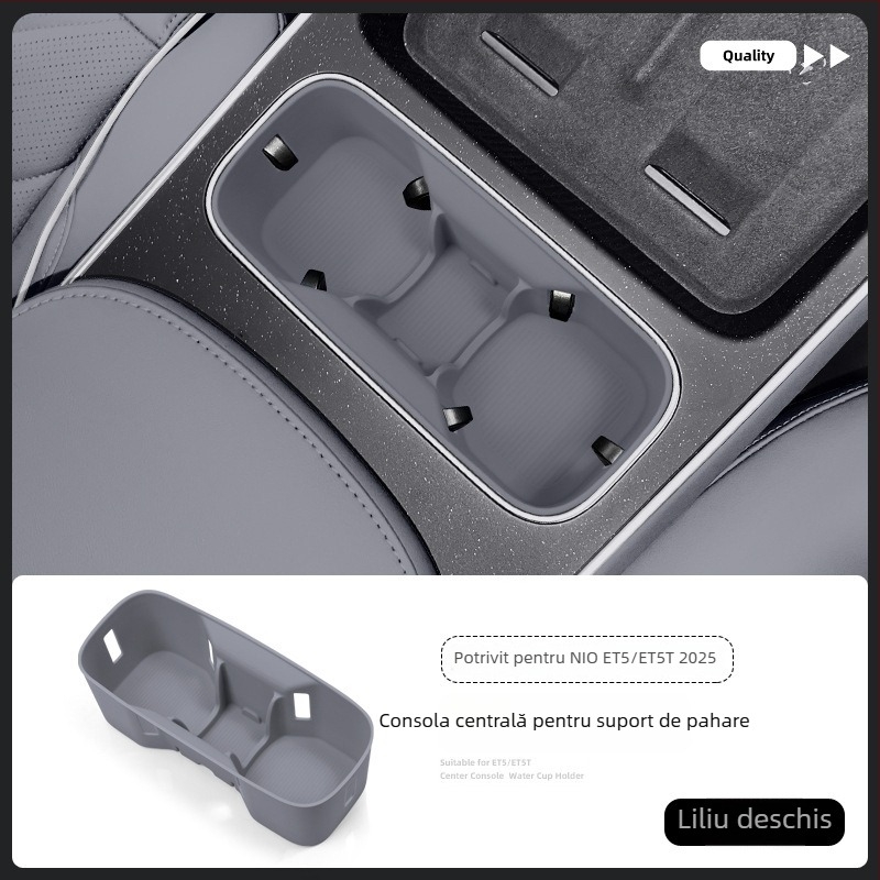 Covoraș silicon pentru suportul de pahare din consola centrală, compatibil cu 25 modele NIO ET5/ET5T – anti-derapant, accesorii interioare auto, greutate 150 g