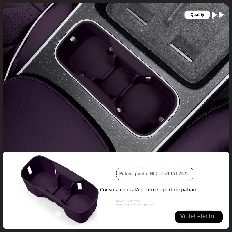 Covoraș silicon pentru suportul de pahare din consola centrală, compatibil cu 25 modele NIO ET5/ET5T – anti-derapant, accesorii interioare auto, greutate 150 g