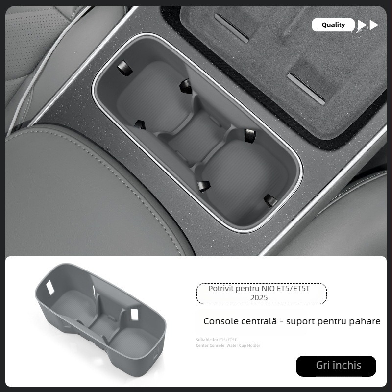 Covoraș silicon pentru suportul de pahare din consola centrală, compatibil cu 25 modele NIO ET5/ET5T – anti-derapant, accesorii interioare auto, greutate 150 g