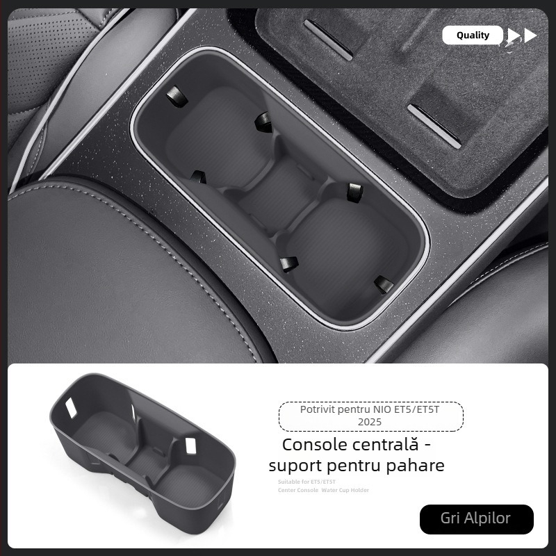 Covoraș silicon pentru suportul de pahare din consola centrală, compatibil cu 25 modele NIO ET5/ET5T – anti-derapant, accesorii interioare auto, greutate 150 g