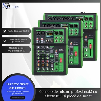 Mixer profesionist SI/DI cu 4/6/8 canale, efecte DSP, pentru scenă, KTV, înregistrare pe mobil/PC și streaming live
