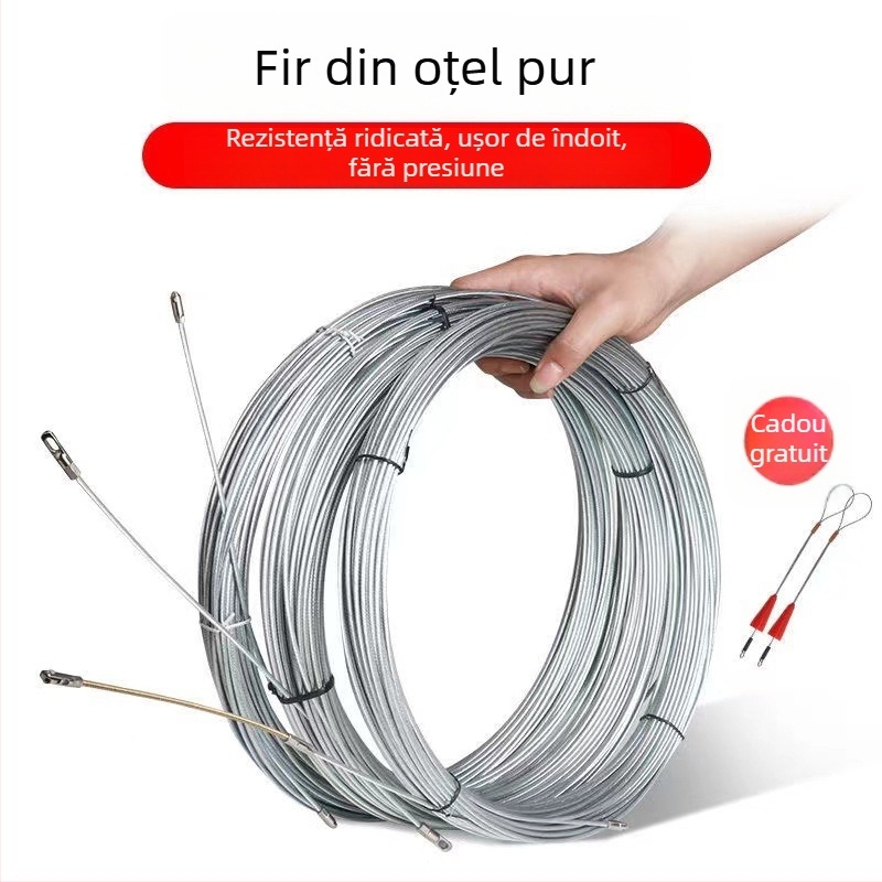 Jiaxin Ghidaj de cabluri pentru instalații electrice — unealtă de ghidare prin conducte PVC, Model Threader, utilizare: instalare și ghidare cabluri