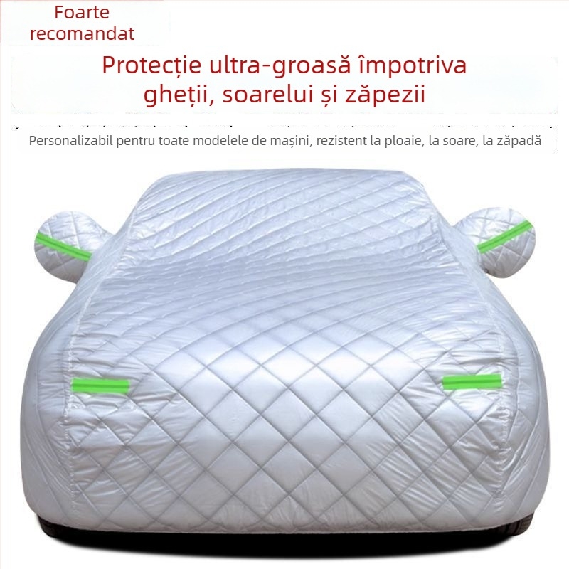 Husă auto groasă, căptușită, acoperire completă împotriva soarelui, ploii și grindinei, izolație termică