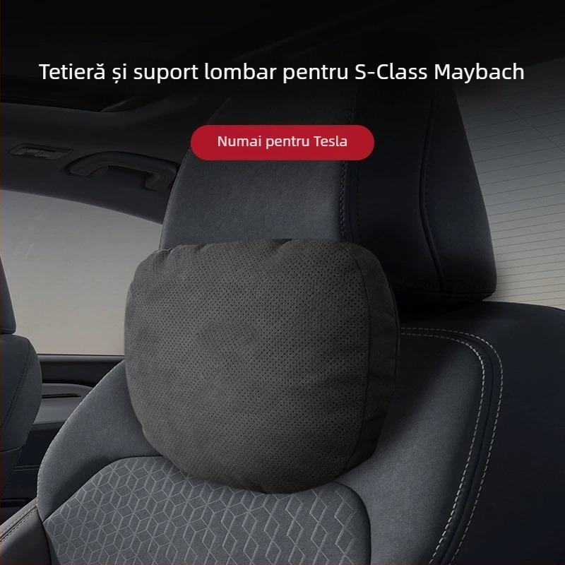 Perne de cap și lombare compatibile Tesla – pluș artificial, umplutură din bumbac mătase, pentru toate anotimpurile, stil simplu