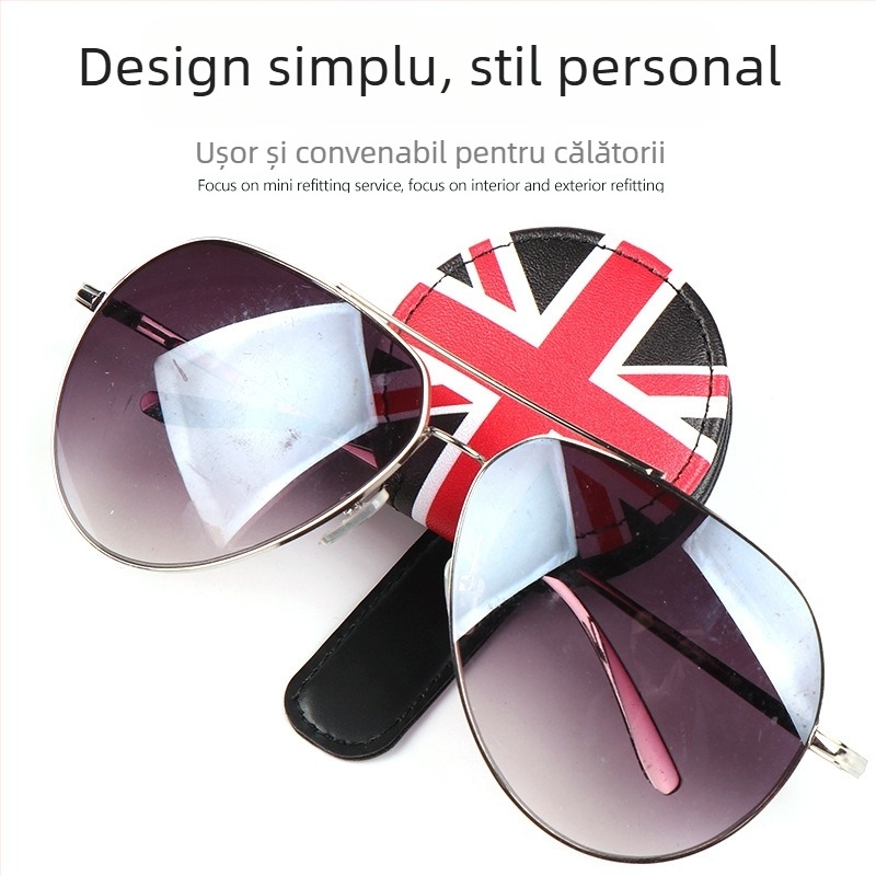 Clip pentru ochelari pentru vizor auto, din PU piele, compatibil BMW Mini