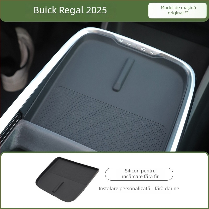 Pad din silicon pentru încărcare wireless în consola centrală Buick LaCrosse – accesorii interioare, compatibil cu 26 de modele, imprimare a logo-ului