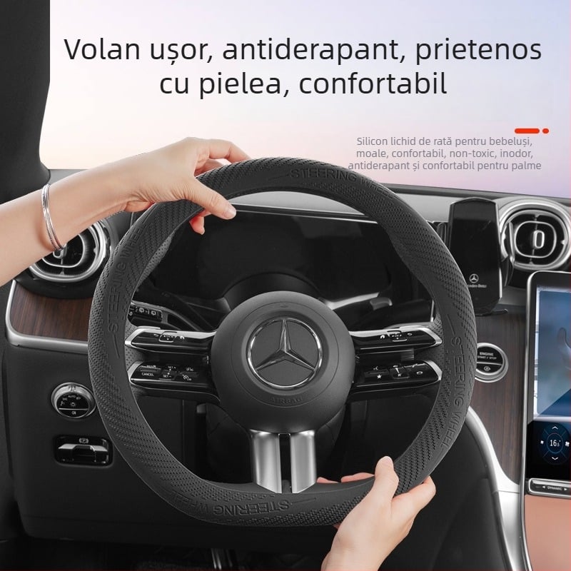 Husă volan auto - suprafață din silicon, instalare universală, pentru toate sezoanele, compatibil universal