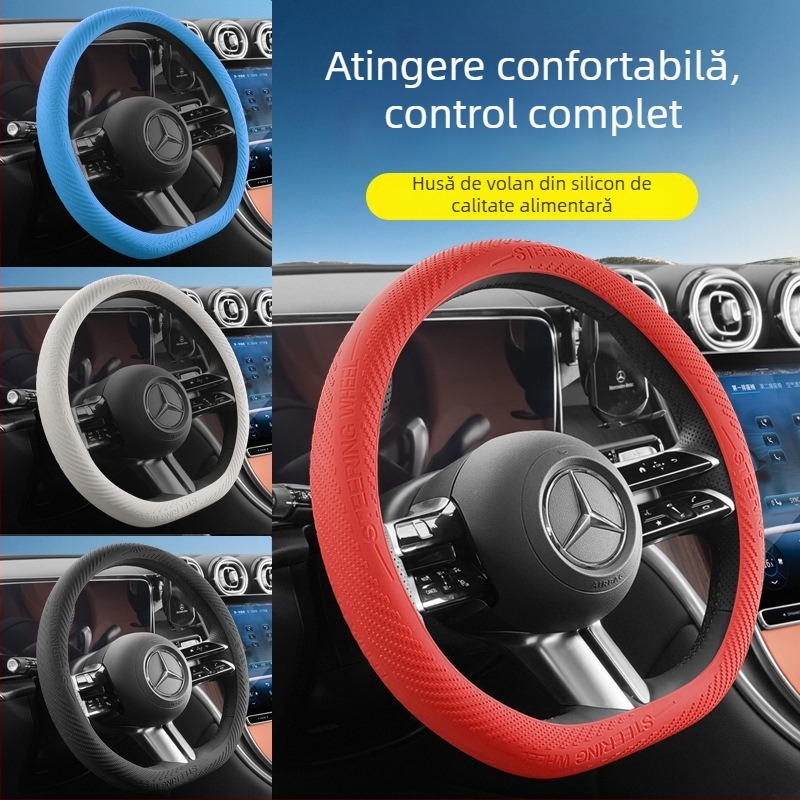 Husă volan auto - suprafață din silicon, instalare universală, pentru toate sezoanele, compatibil universal