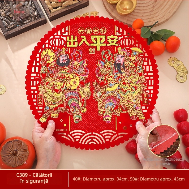 Runxiang Autocolant de fereastră cu zei ai ușii din catifea, spate adeziv; Material: catifea; Ambalaj: opp bag; Brand: Hao Sui; Categoria: floare de fereastră