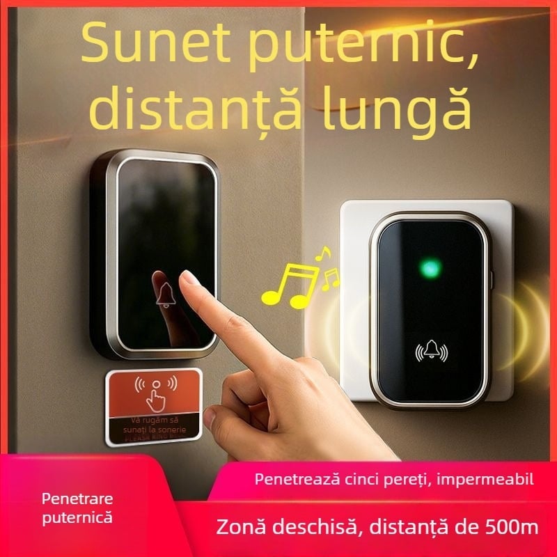 Interfon video wireless pentru casă, cu rază ultra-lungă, sonerie puternică, impermeabil, telecomandă pentru apeluri la persoanele în vârstă