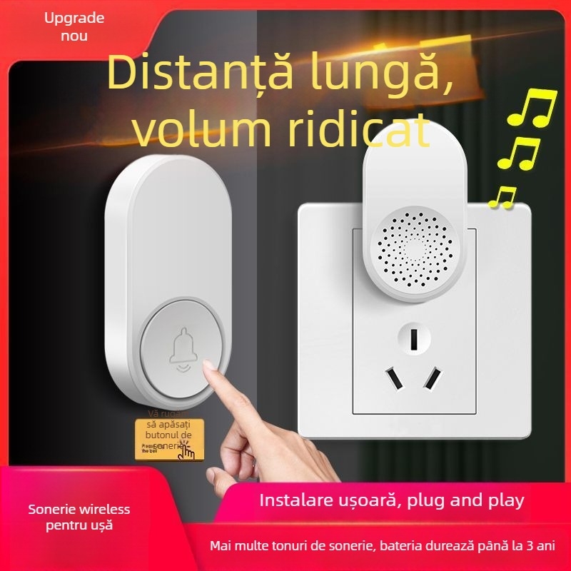 Interfon video wireless pentru casă, cu rază ultra-lungă, sonerie puternică, impermeabil, telecomandă pentru apeluri la persoanele în vârstă