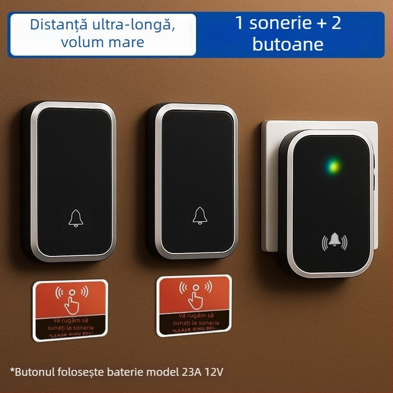 Interfon video wireless pentru casă, cu rază ultra-lungă, sonerie puternică, impermeabil, telecomandă pentru apeluri la persoanele în vârstă