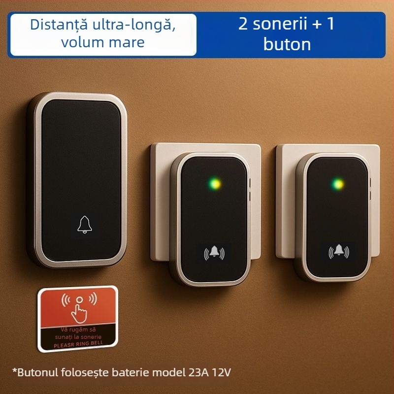 Interfon video wireless pentru casă, cu rază ultra-lungă, sonerie puternică, impermeabil, telecomandă pentru apeluri la persoanele în vârstă