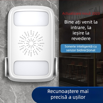 Sonerie de ușă cu voce de întâmpinare bidirecțională, DH808, alimentare baterie/curent, 6V-9V, tonuri de sonerie variate, consum 0,5