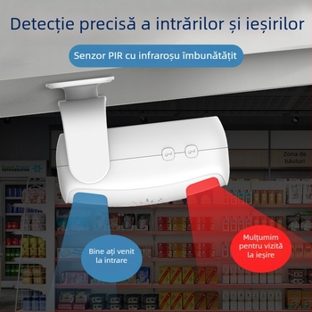 Sonerie de ușă cu voce de întâmpinare bidirecțională, DH808, alimentare baterie/curent, 6V-9V, tonuri de sonerie variate, consum 0,5