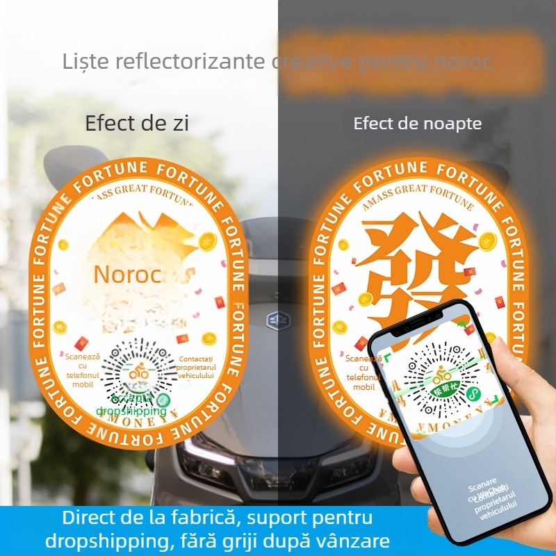 Autocolant reflectorizant în stil QR Code pentru semn de parcare temporar pentru mașini electrice și motociclete