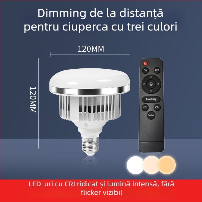 Iluminat profesional pentru fotografie pentru streaming live, cu soclu E27, 85–150W, 220V, 2700K–6500K, luminozitate reglabilă