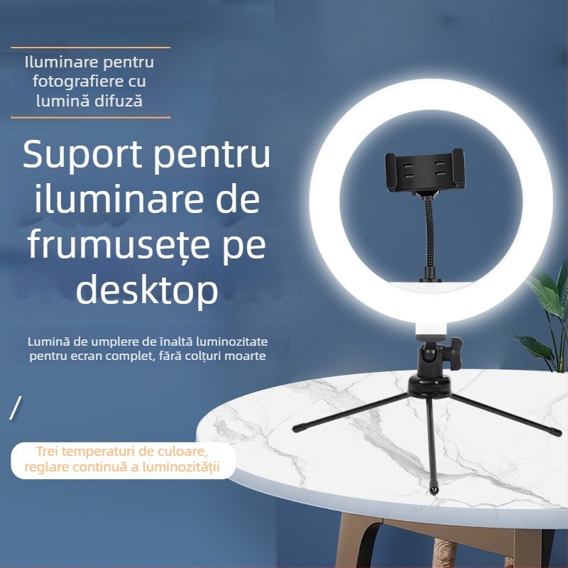 Lumină de fill pentru transmisiuni live, montaj vertical, model M26, putere 10–50W, tensiune 5V, trei temperaturi de culoare