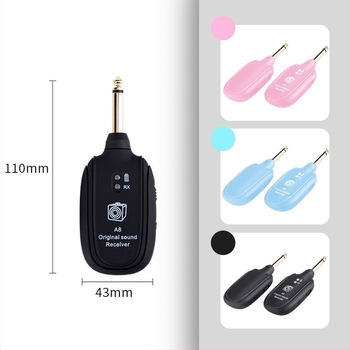 Transmițător-receptor wireless pentru chitară electrică și bas | Model A-8 | Carcasă ABS | Ambalaj din carton